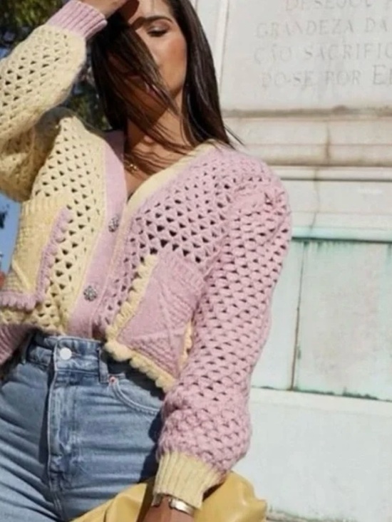 Zara Sweaters - Zara Eyelet Cardigan